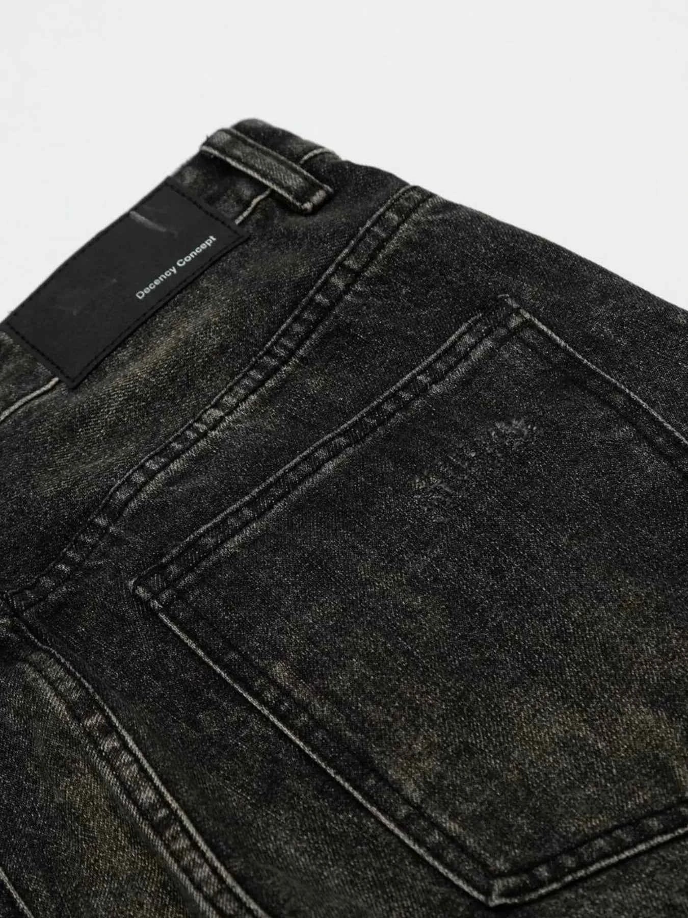 Men's Distressed Washed Straight Jeans